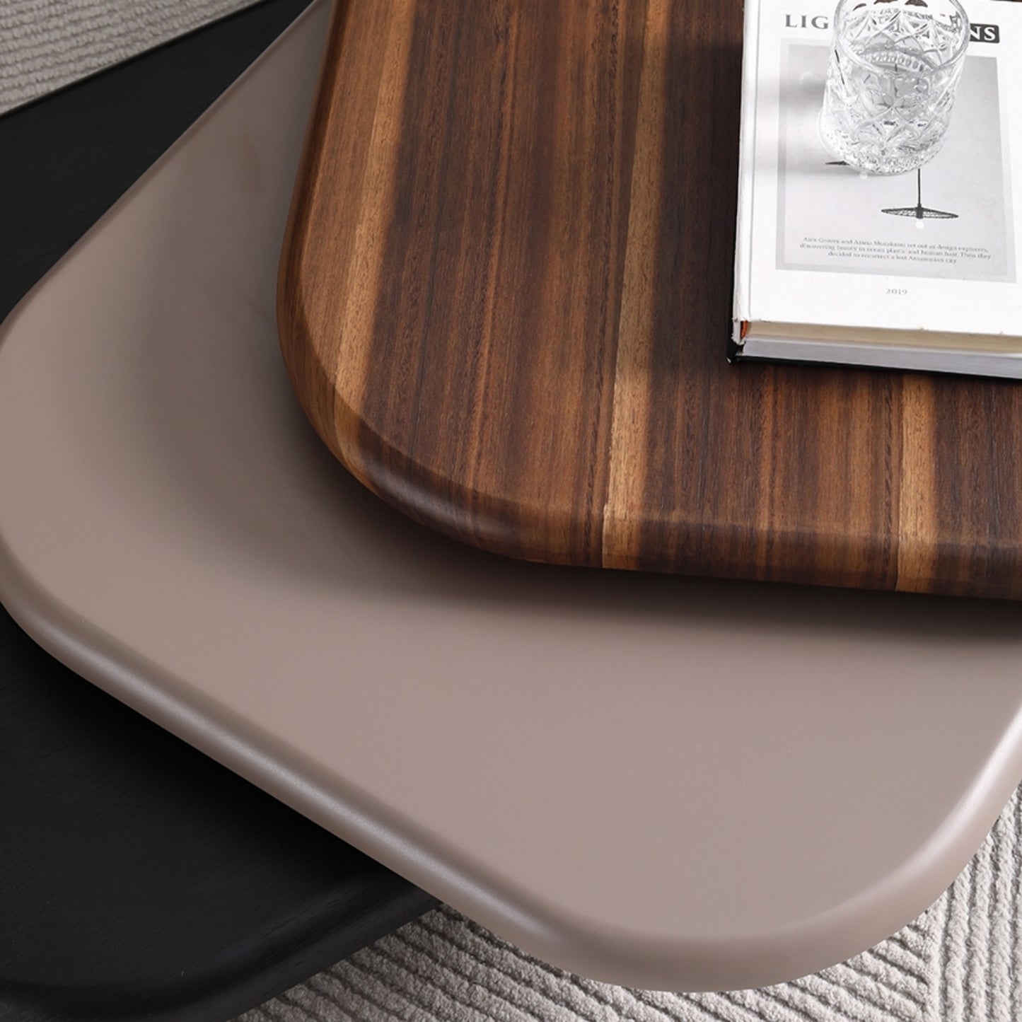 AAF FURNITURE Space-Saving Nesting Table Set for Modern Living Room