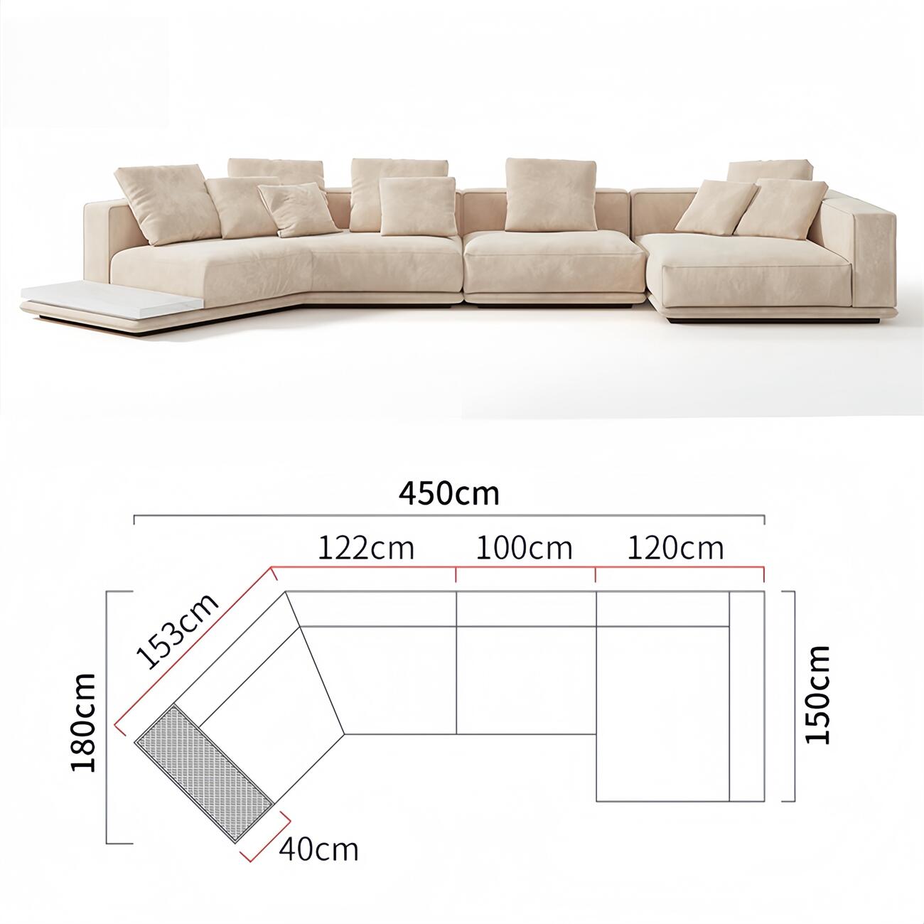 AAF Furniture Light Luxury Linen Cotton Fabric Cloud Shaped Sofa set for Livingroom