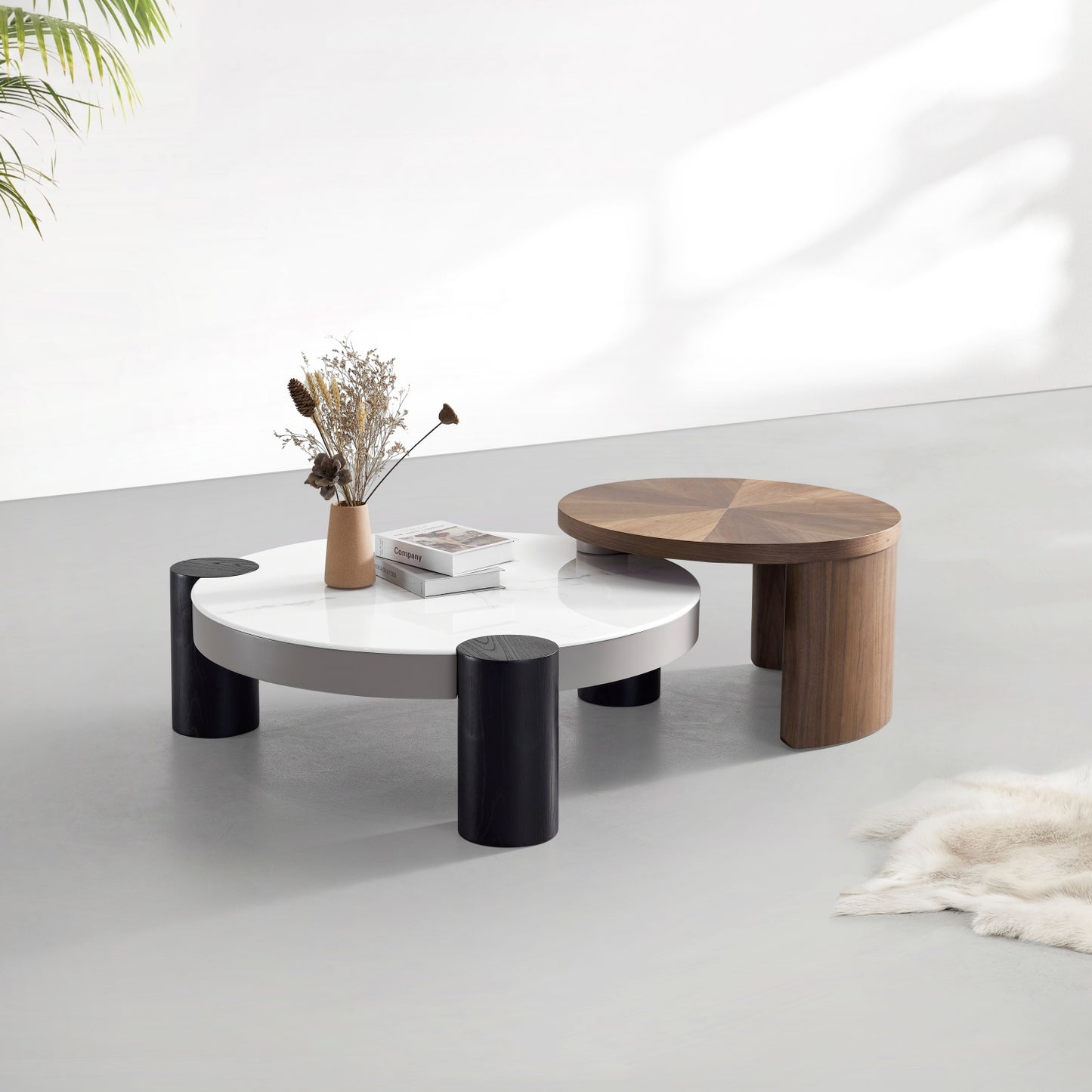 AAF FURNITURE Space-Saving Nesting Table Set for Modern Living Room