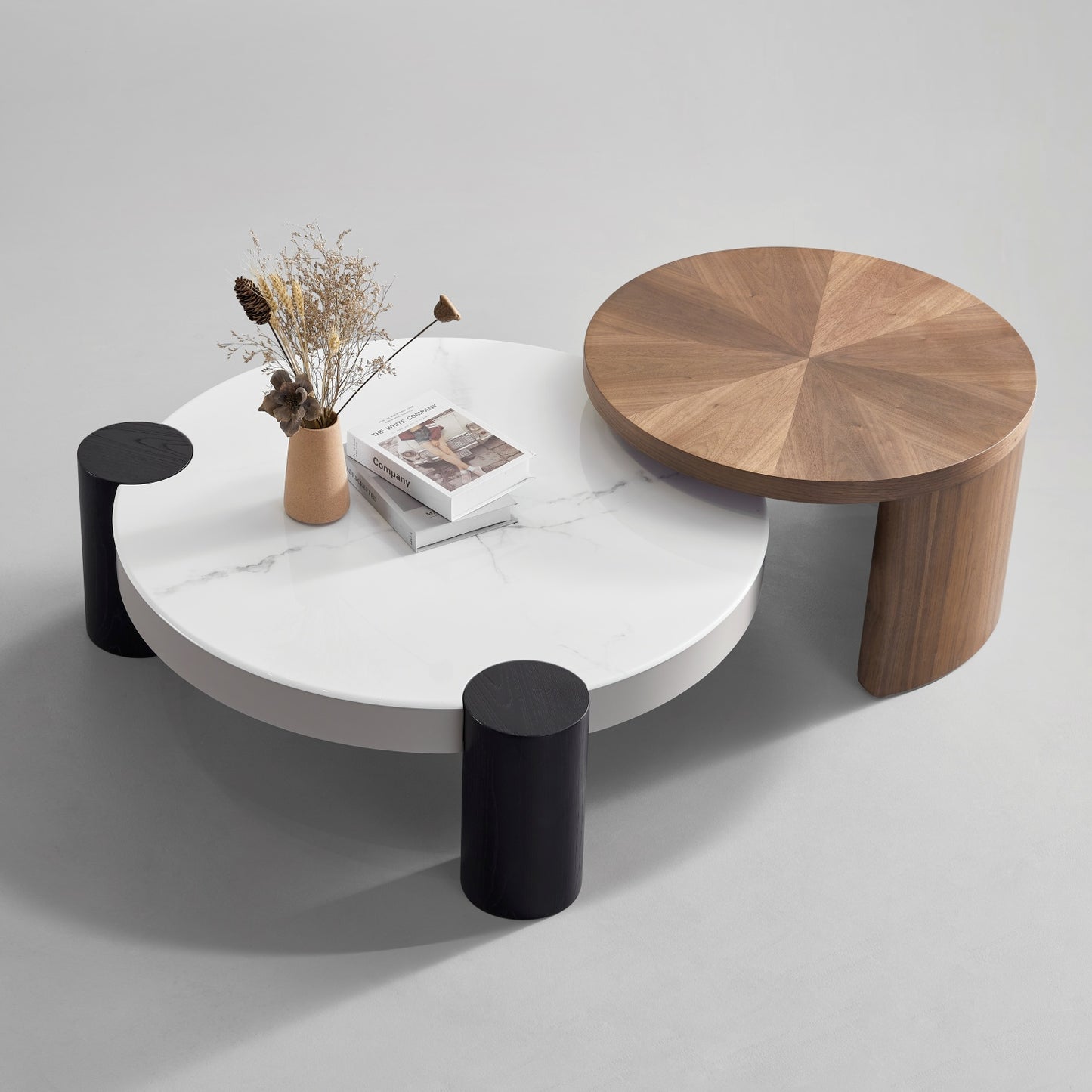 AAF FURNITURE Space-Saving Nesting Table Set for Modern Living Room