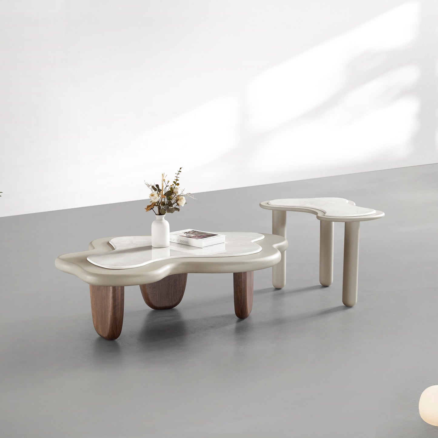 AAF FURNITURE Space-Saving Nesting Table Set for Modern Living Room