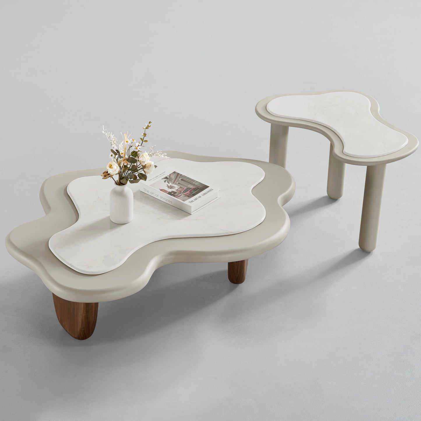 AAF FURNITURE Space-Saving Nesting Table Set for Modern Living Room