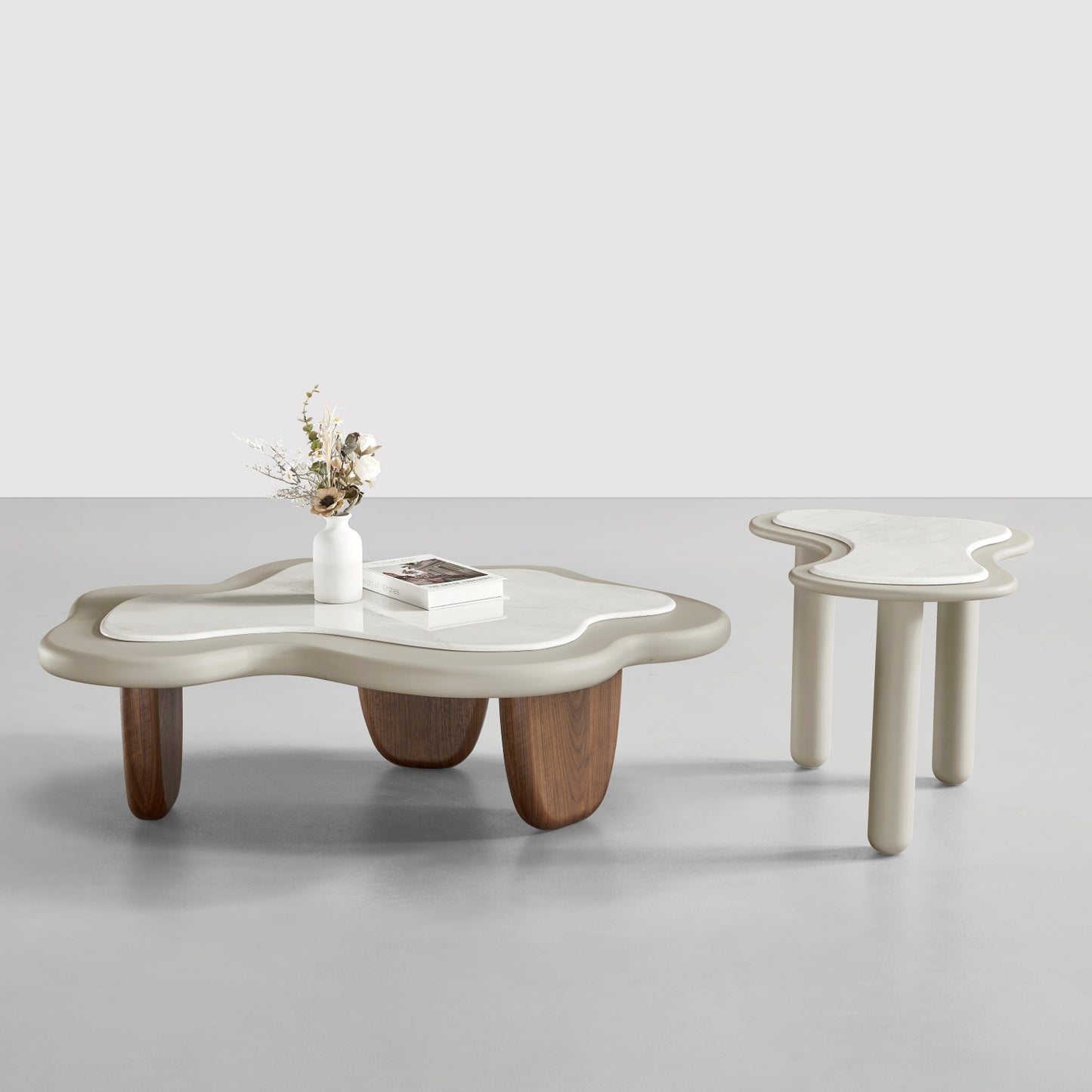 AAF FURNITURE Space-Saving Nesting Table Set for Modern Living Room