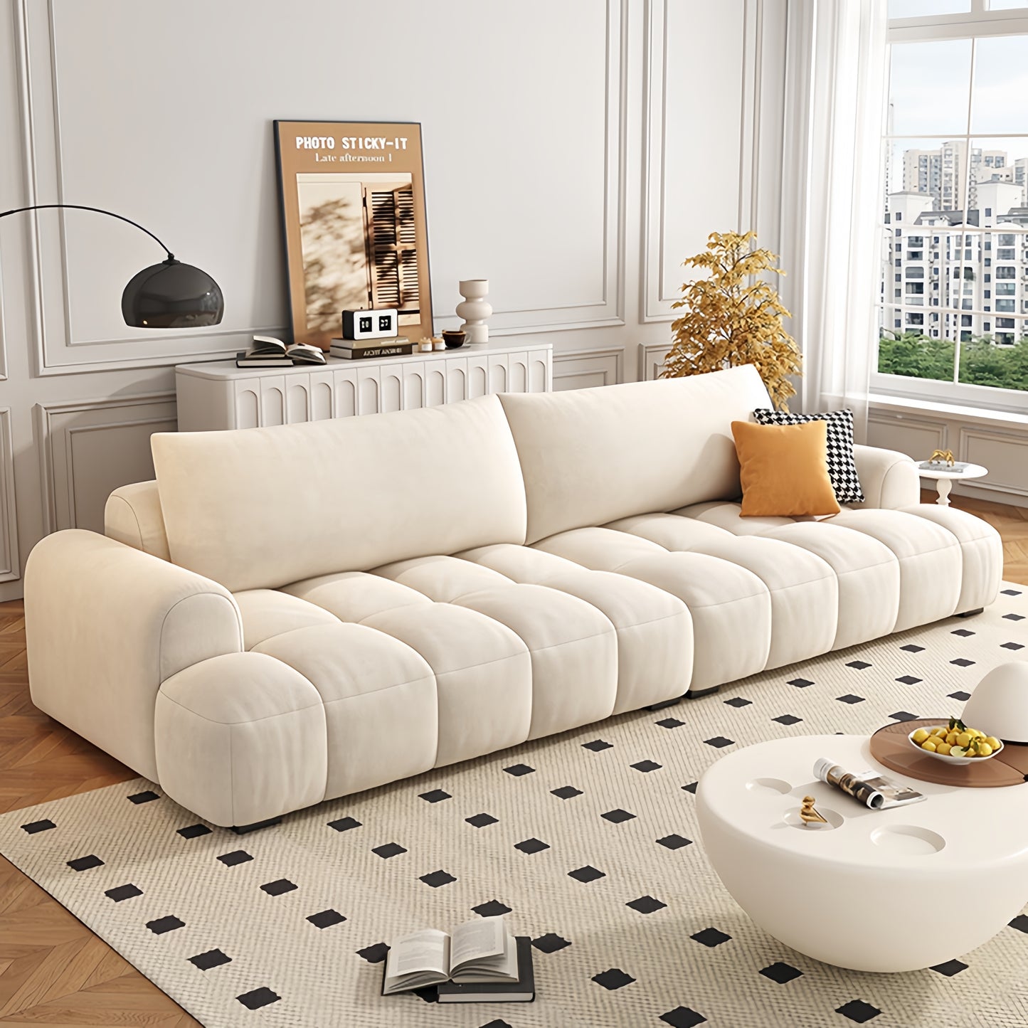 AAF Furniture Light Luxury Fabric Cloud Shaped Sofa set for Livingroom