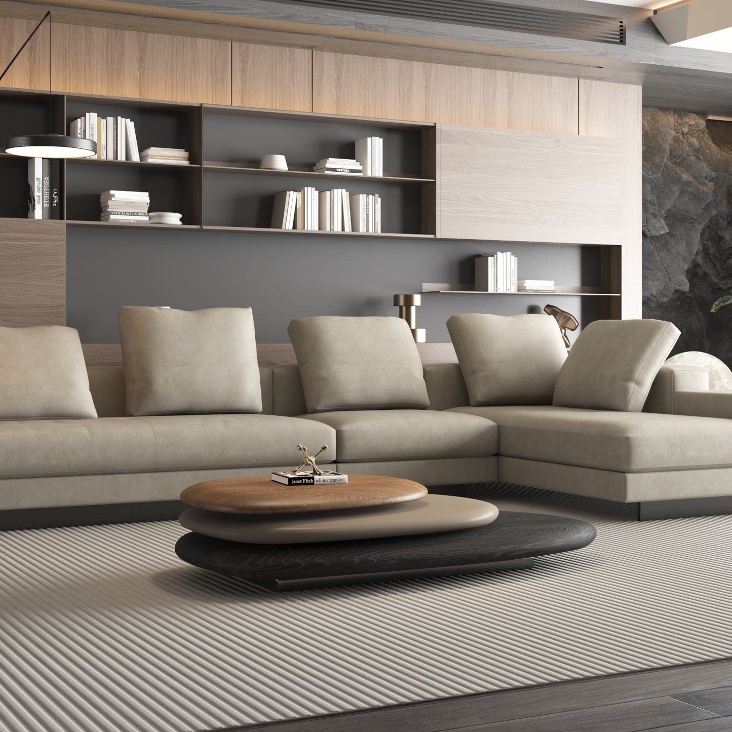 AAF FURNITURE Space-Saving Nesting Table Set for Modern Living Room