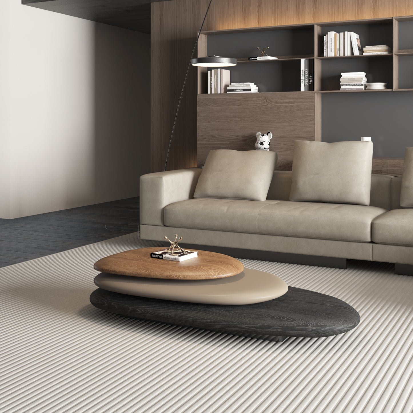 AAF FURNITURE Space-Saving Nesting Table Set for Modern Living Room