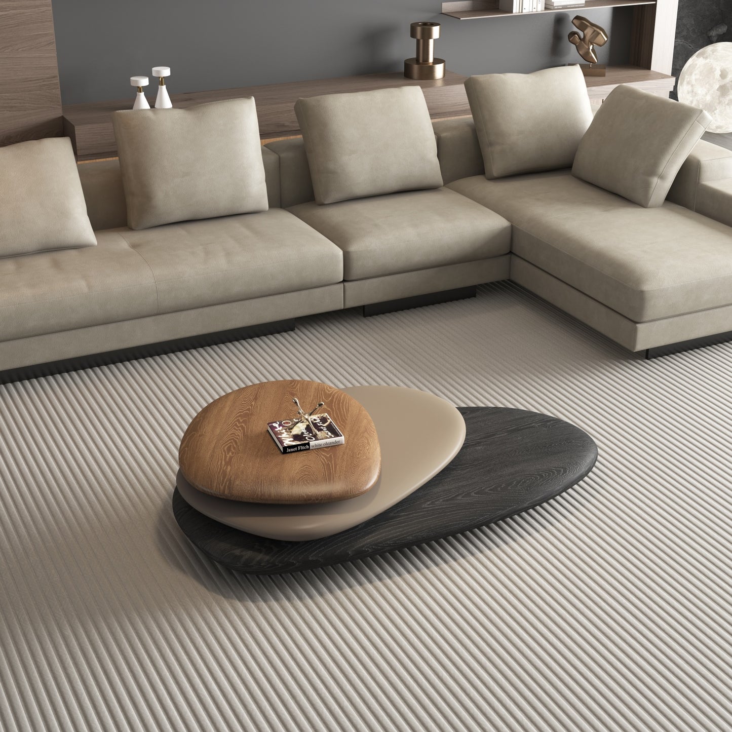 AAF FURNITURE Space-Saving Nesting Table Set for Modern Living Room