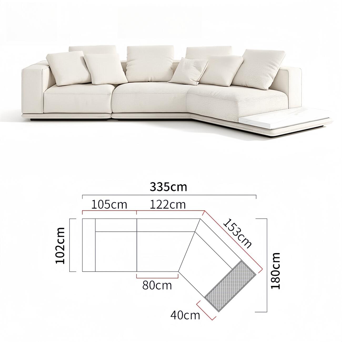 AAF Furniture Light Luxury Linen Cotton Fabric Cloud Shaped Sofa set for Livingroom