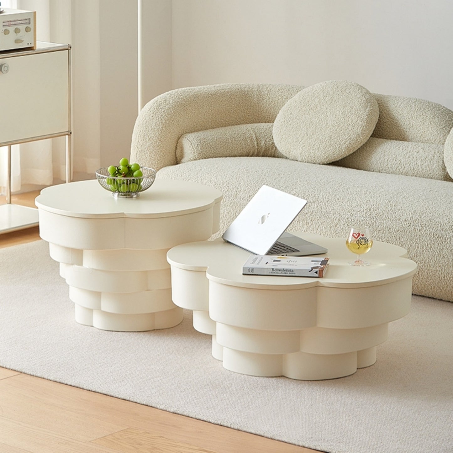AAF FURNITURE Space-Saving Nesting Table Set for Modern Living Room