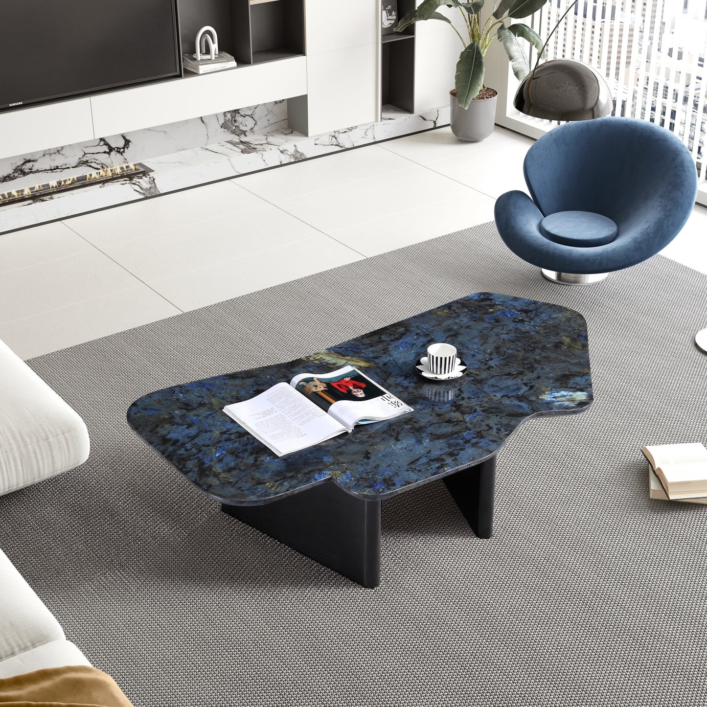 AAF FURNITURE Space-Saving Nesting Table Set for Modern Living Room
