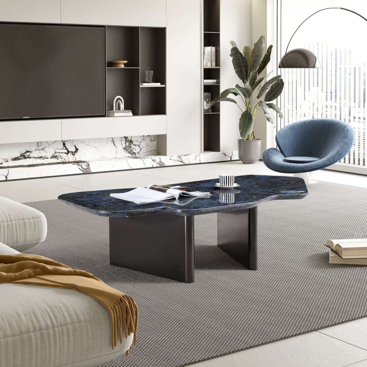 AAF FURNITURE Space-Saving Nesting Table Set for Modern Living Room