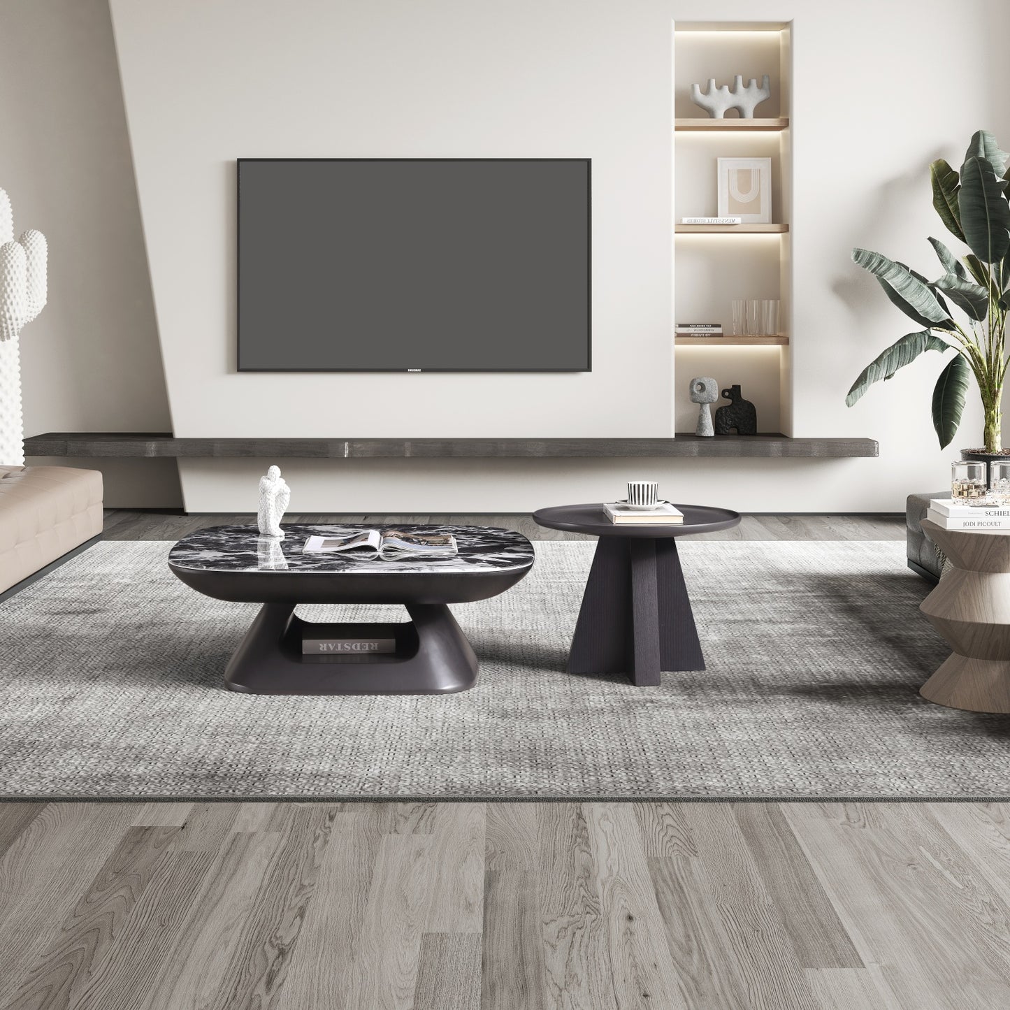 AAF FURNITURE Space-Saving Nesting Table Set for Modern Living Room