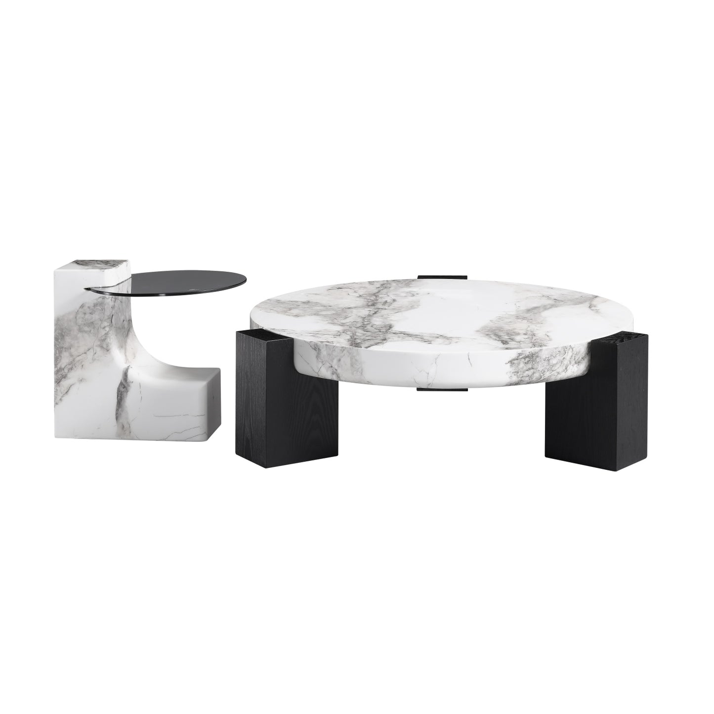 AAF FURNITURE Space-Saving Nesting Table Set for Modern Living Room