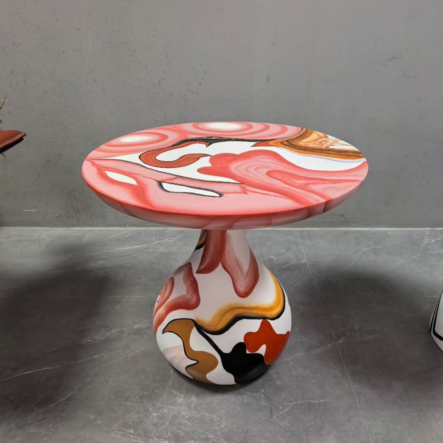 AAF FURNITURE Vibrant Abstract Accent Table for the Modern Living Room