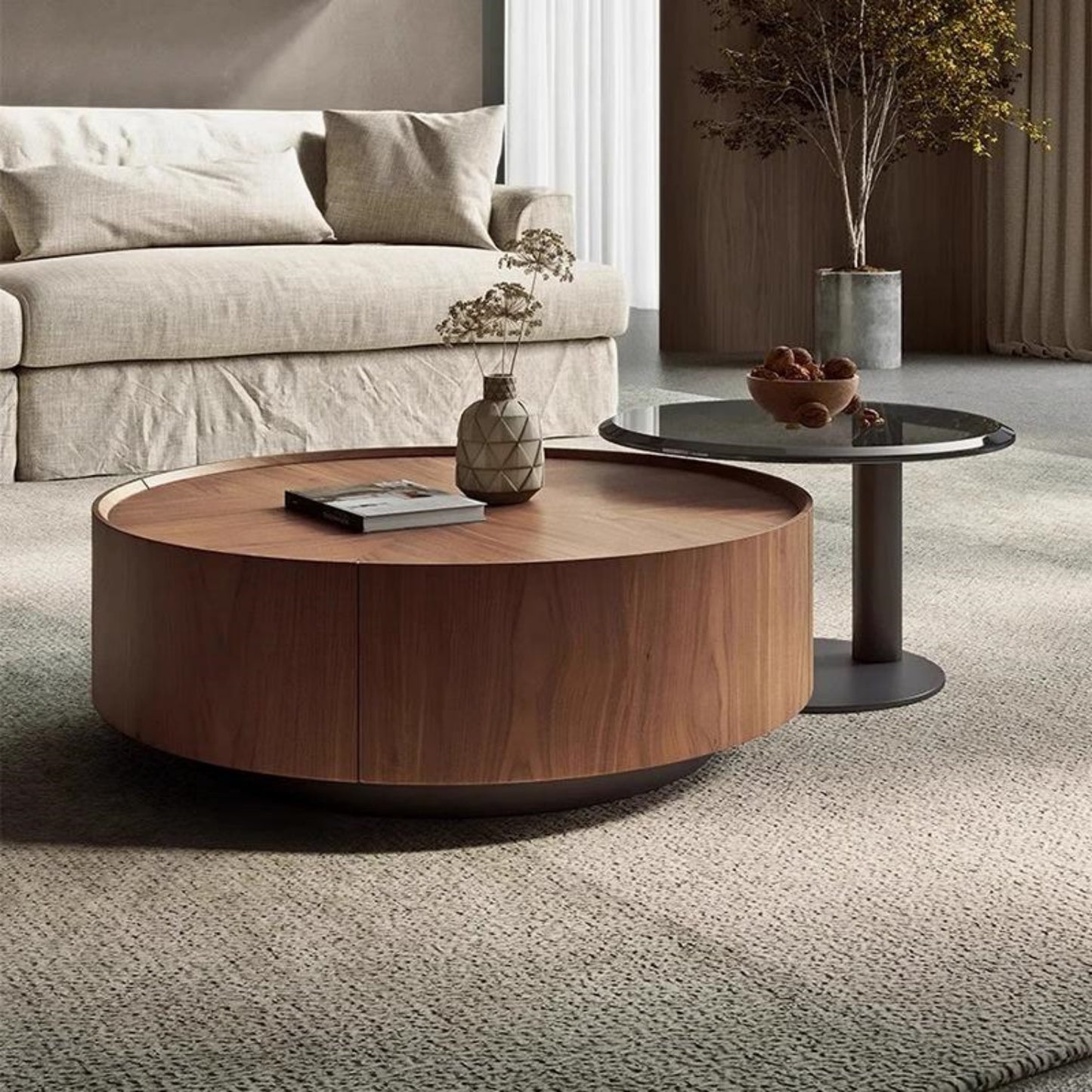 AAF FURNITURE Space-Saving Nesting Table Set for Modern Living Room