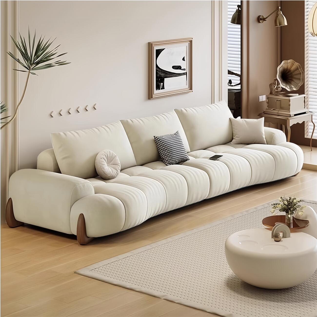 AAF Furniture Light Luxury Fabric Cloud Shaped Sofa set for Livingroom