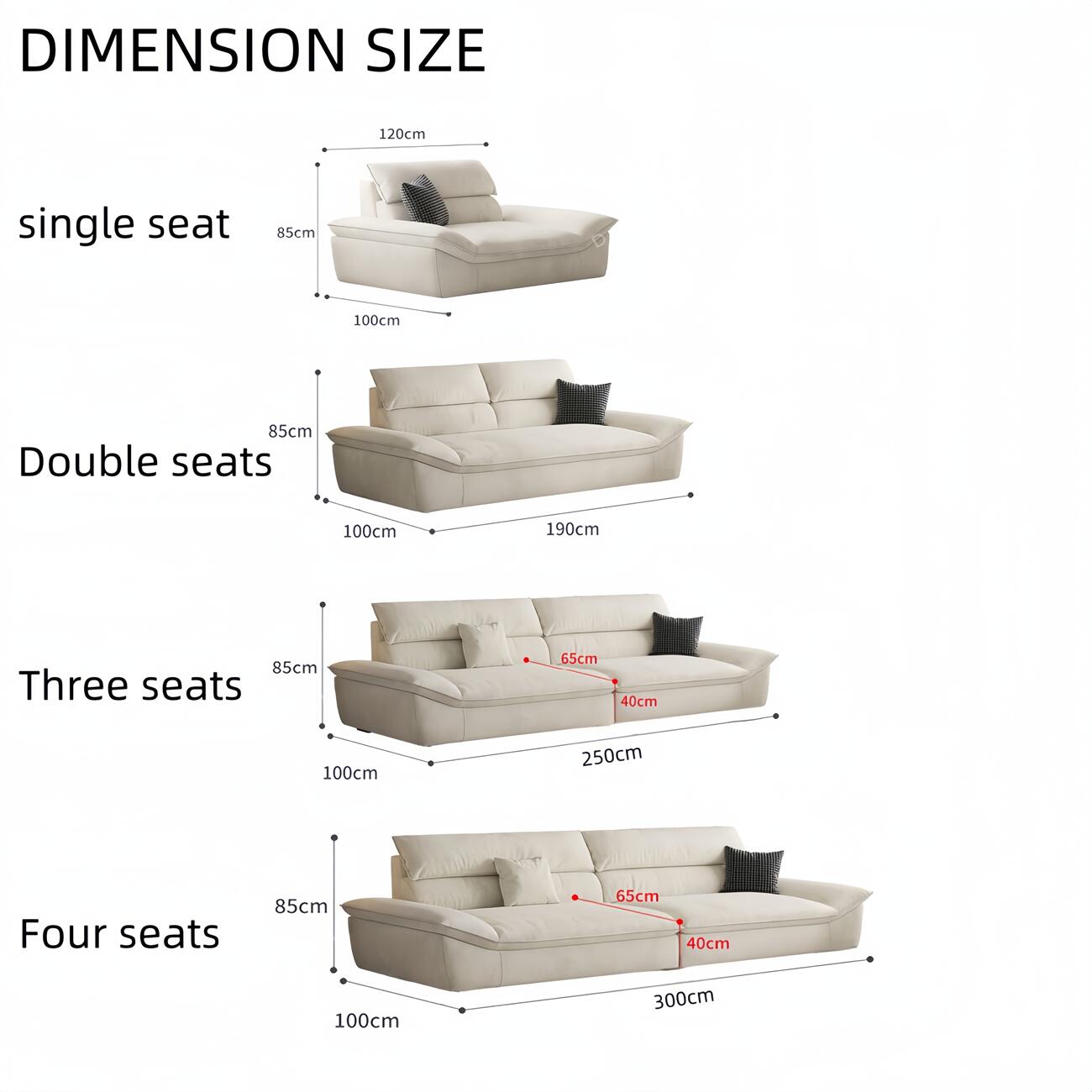 AAF Furniture Light Luxury Linen Cotton Fabric Cloud Shaped Sofa set for Livingroom