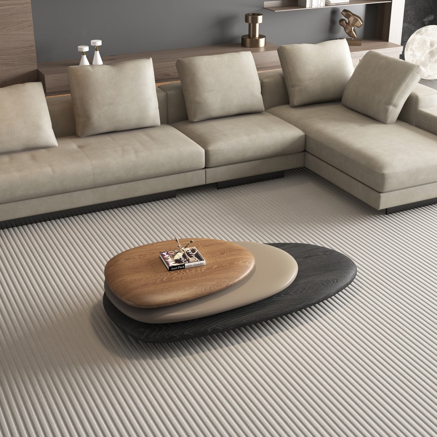 AAF FURNITURE Space-Saving Nesting Table Set for Modern Living Room