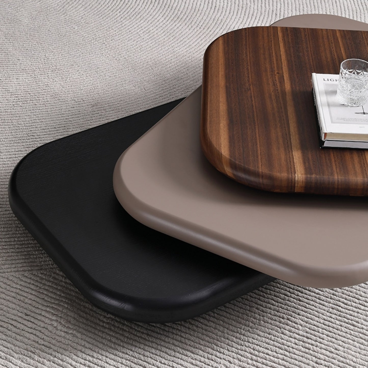 AAF FURNITURE Space-Saving Nesting Table Set for Modern Living Room