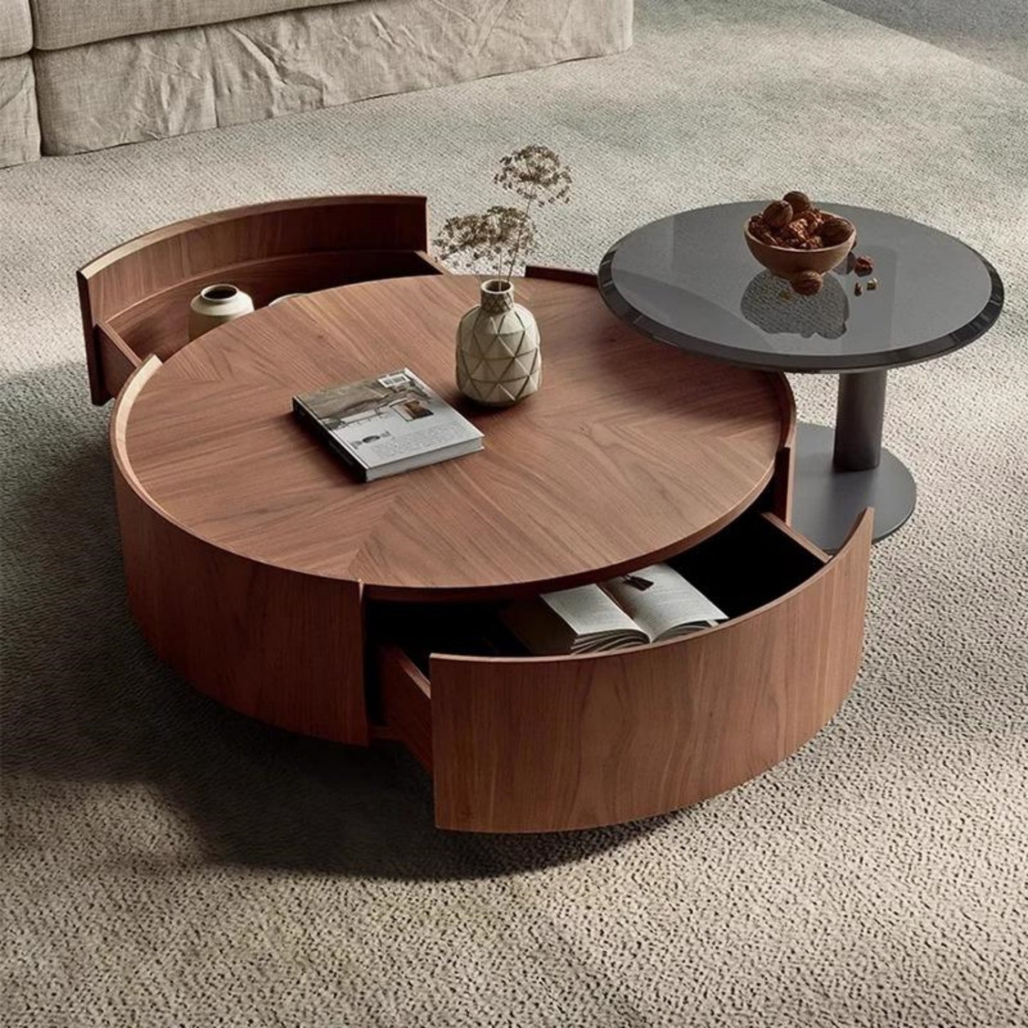AAF FURNITURE Space-Saving Nesting Table Set for Modern Living Room