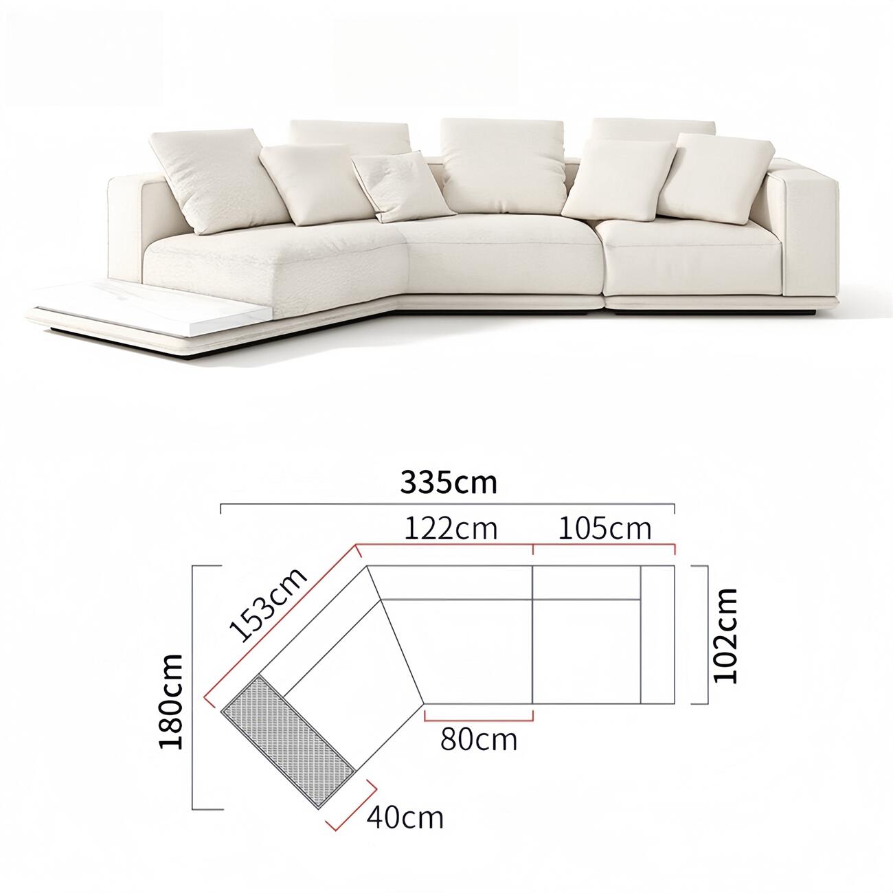 AAF Furniture Light Luxury Linen Cotton Fabric Cloud Shaped Sofa set for Livingroom