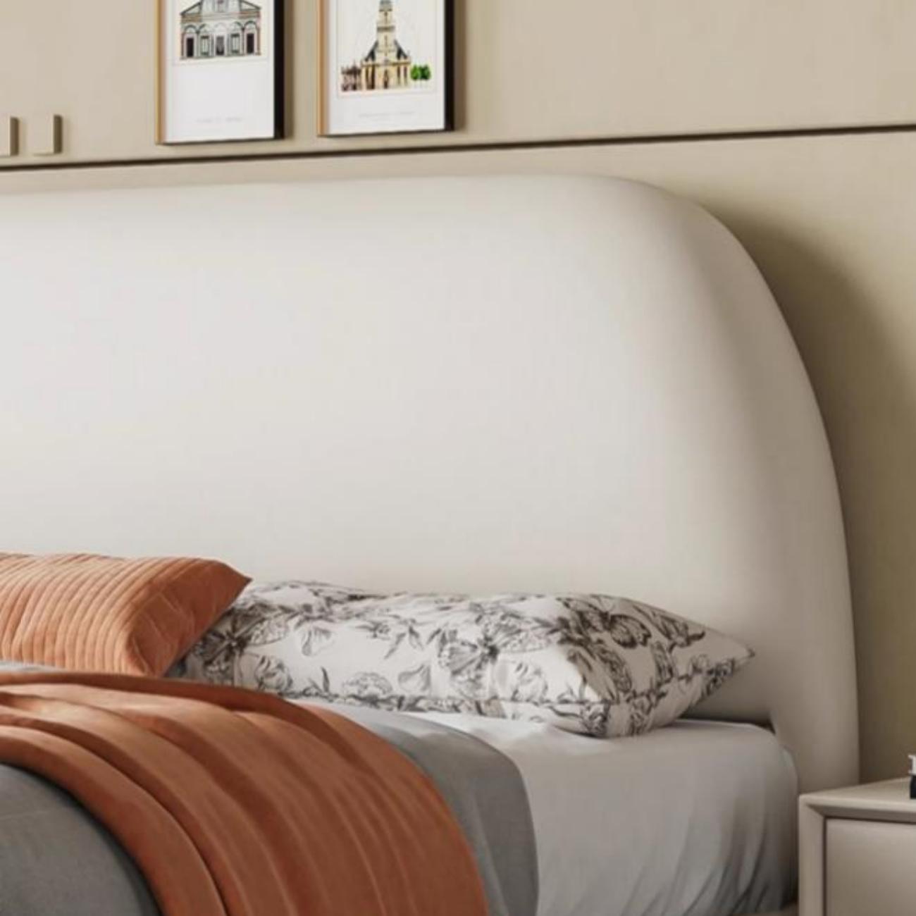 AAF Furniture Light Luxury Modern Leather Wrap Bed Frame for Bedroom Without Mattress