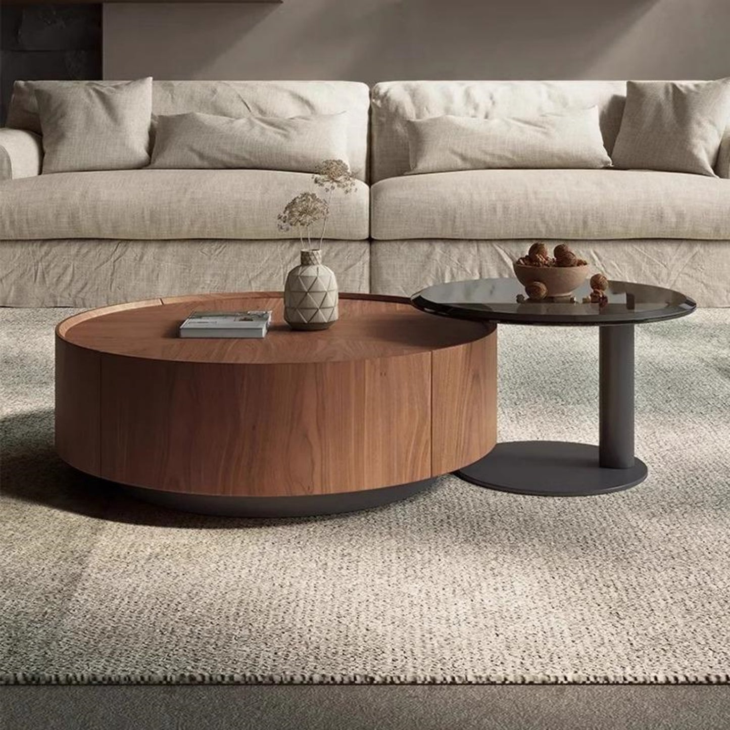 AAF FURNITURE Space-Saving Nesting Table Set for Modern Living Room