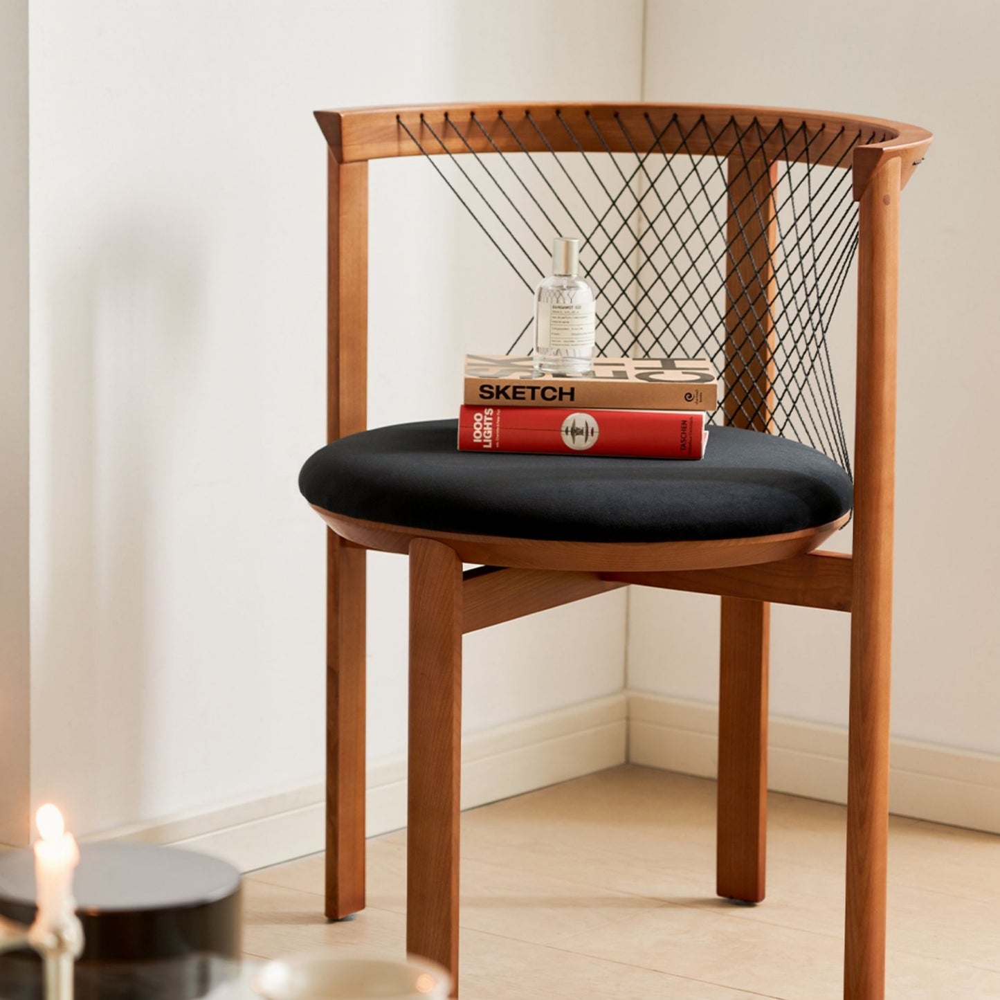 AAF Furniture Luxury Harp Shaped Armchair for Living Room Dining Room