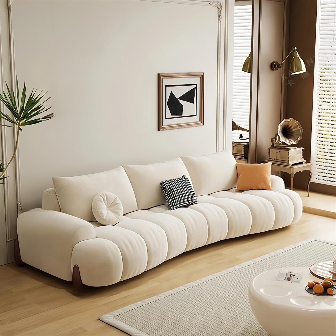 AAF Furniture Light Luxury Fabric Cloud Shaped Sofa set for Livingroom