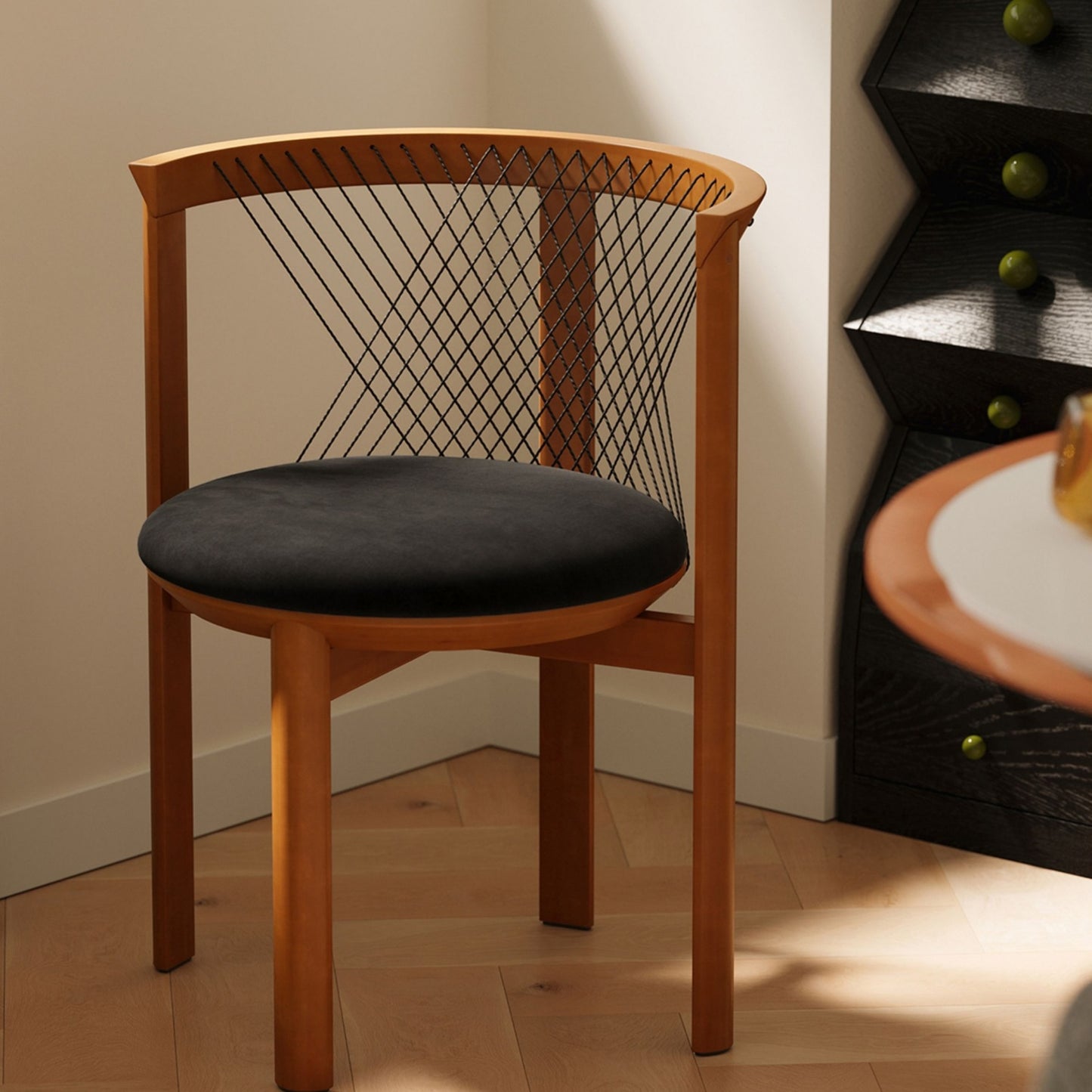 AAF Furniture Luxury Harp Shaped Armchair for Living Room Dining Room