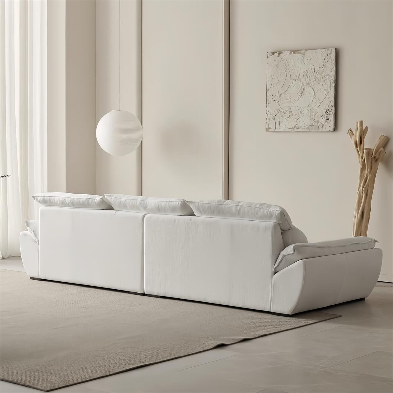 AAF Furniture Light Luxury Linen Cotton Fabric Cloud Shaped Sofa set for Livingroom