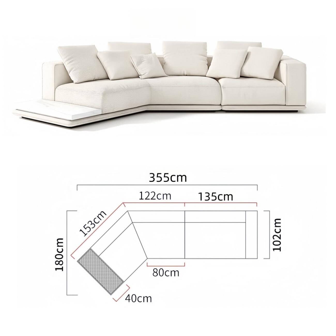 AAF Furniture Light Luxury Linen Cotton Fabric Cloud Shaped Sofa set for Livingroom