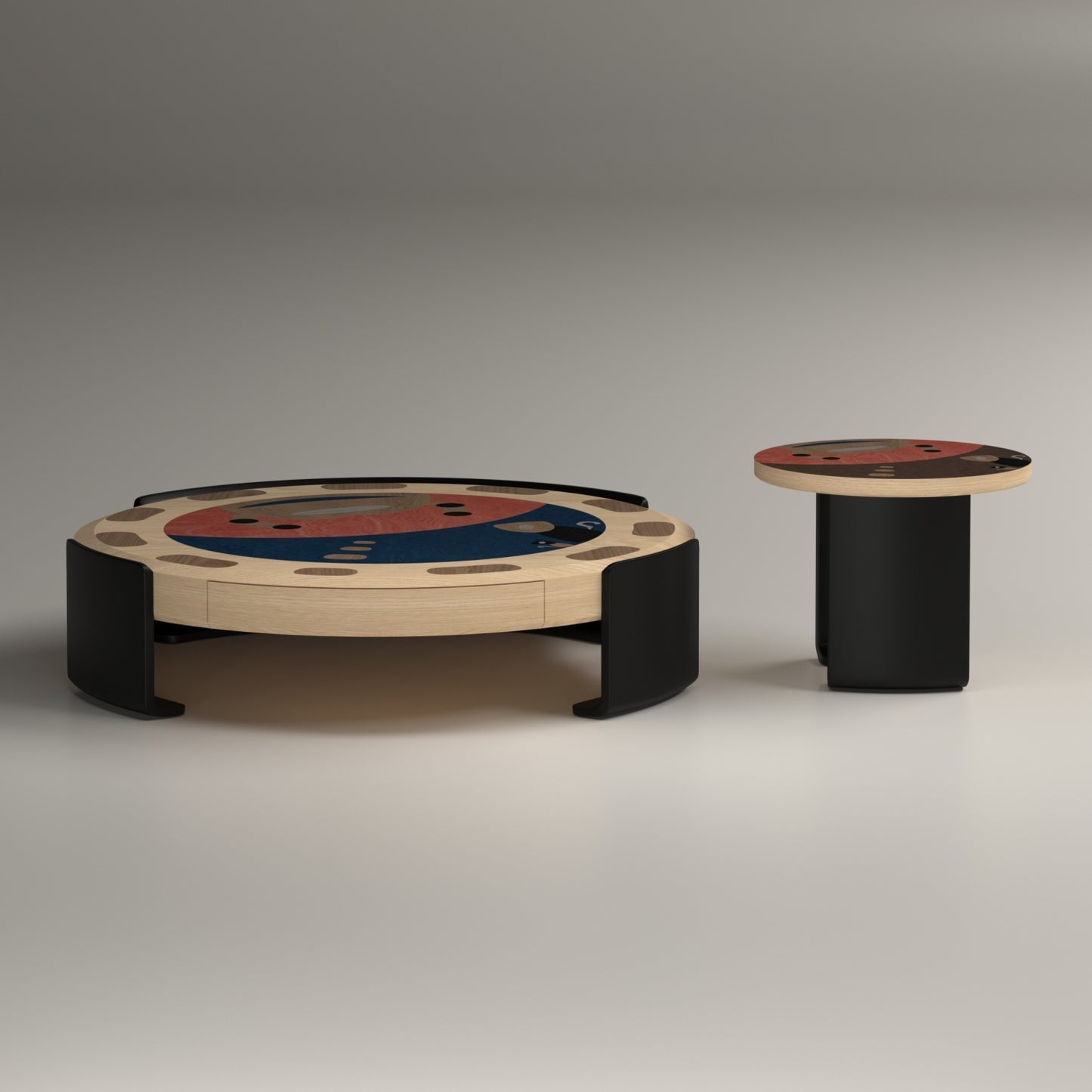 AAF FURNITURE Space-Saving Nesting Table Set for Modern Living Room