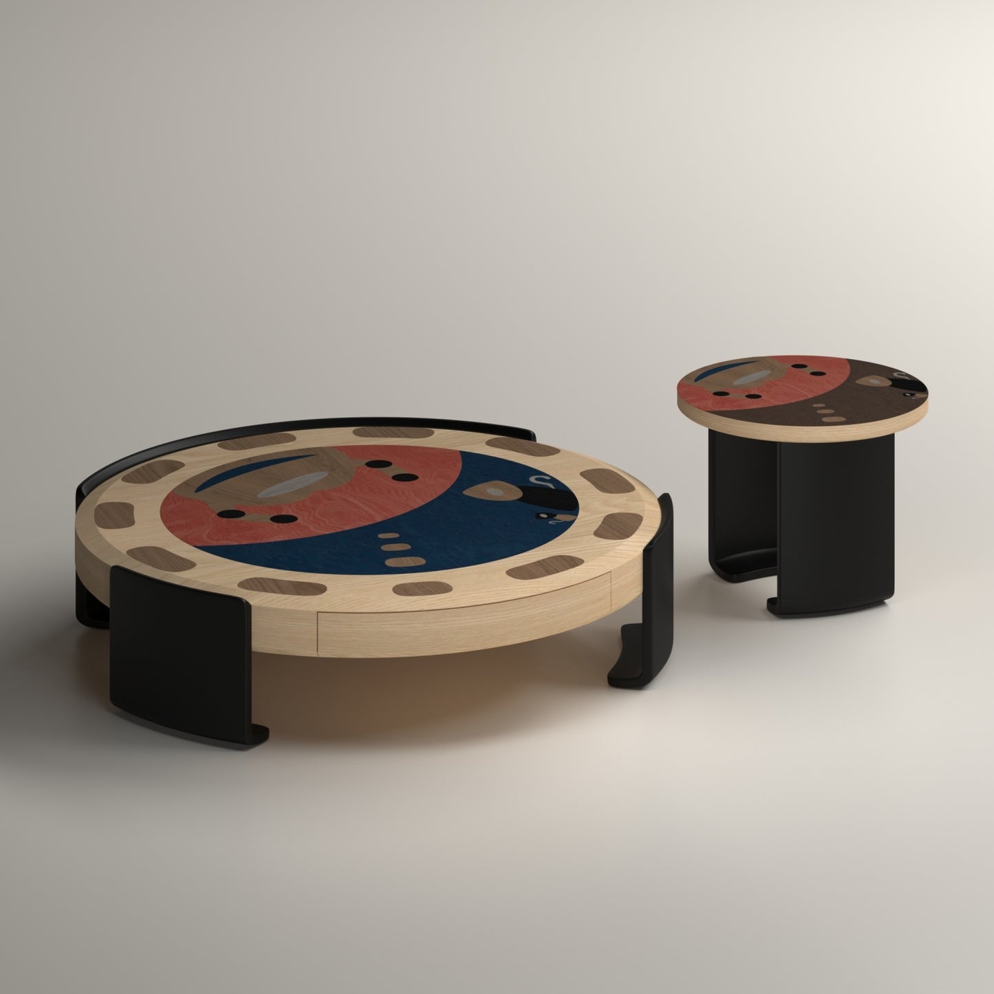 AAF FURNITURE Space-Saving Nesting Table Set for Modern Living Room