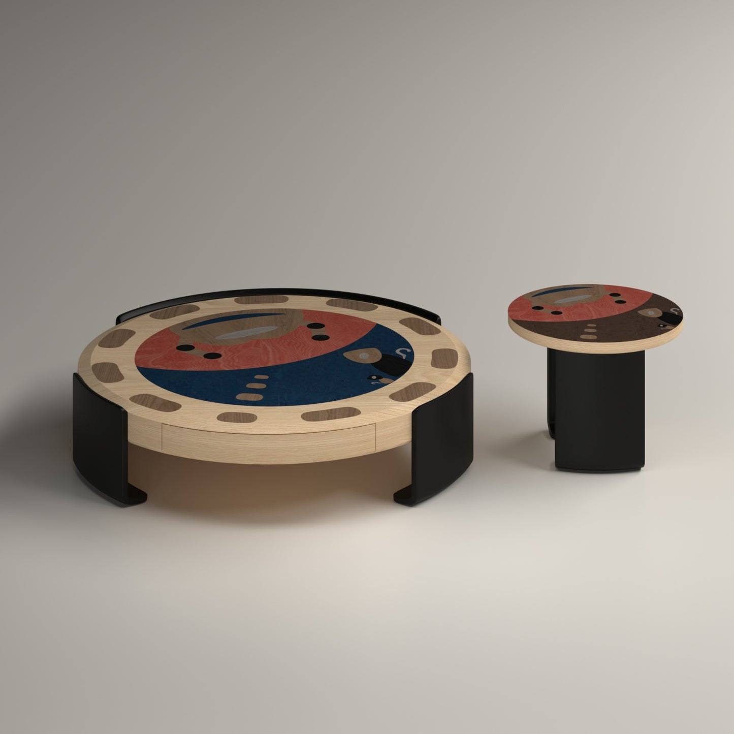 AAF FURNITURE Space-Saving Nesting Table Set for Modern Living Room