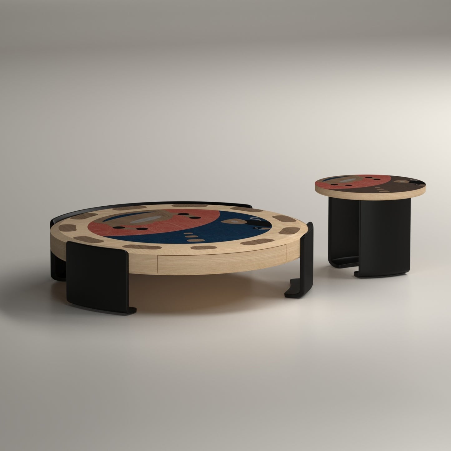 AAF FURNITURE Space-Saving Nesting Table Set for Modern Living Room
