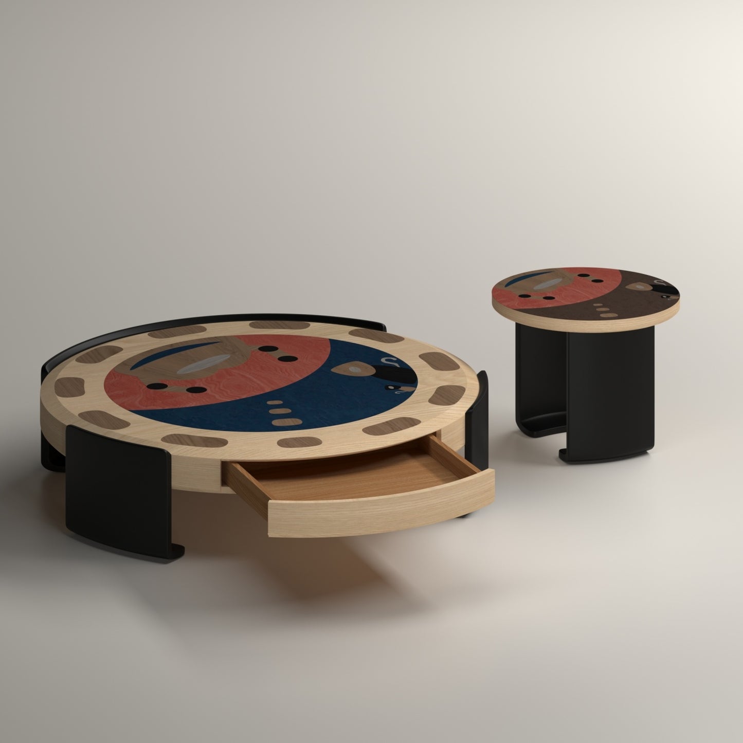 AAF FURNITURE Space-Saving Nesting Table Set for Modern Living Room