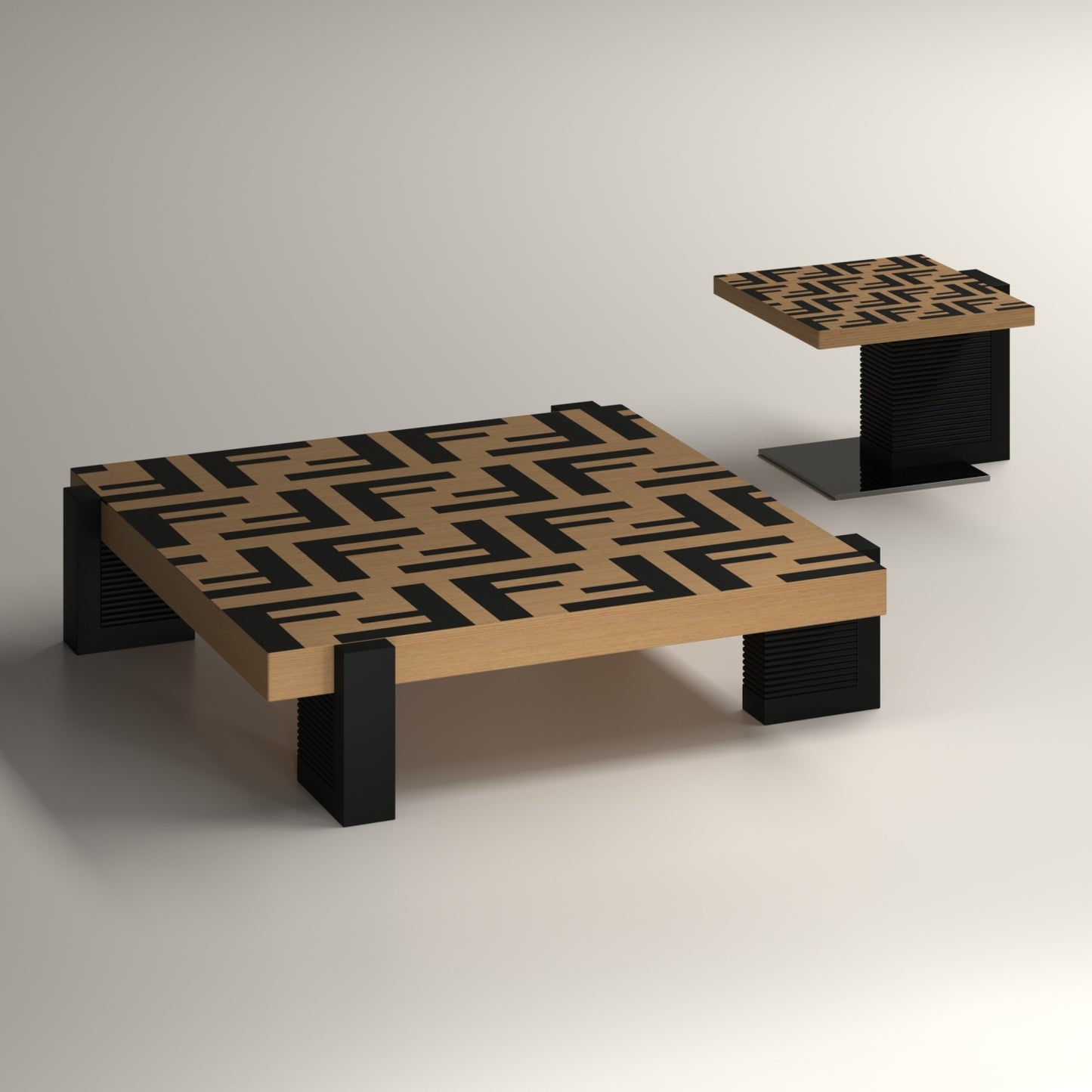 AAF FURNITURE Space-Saving Nesting Table Set for Modern Living Room