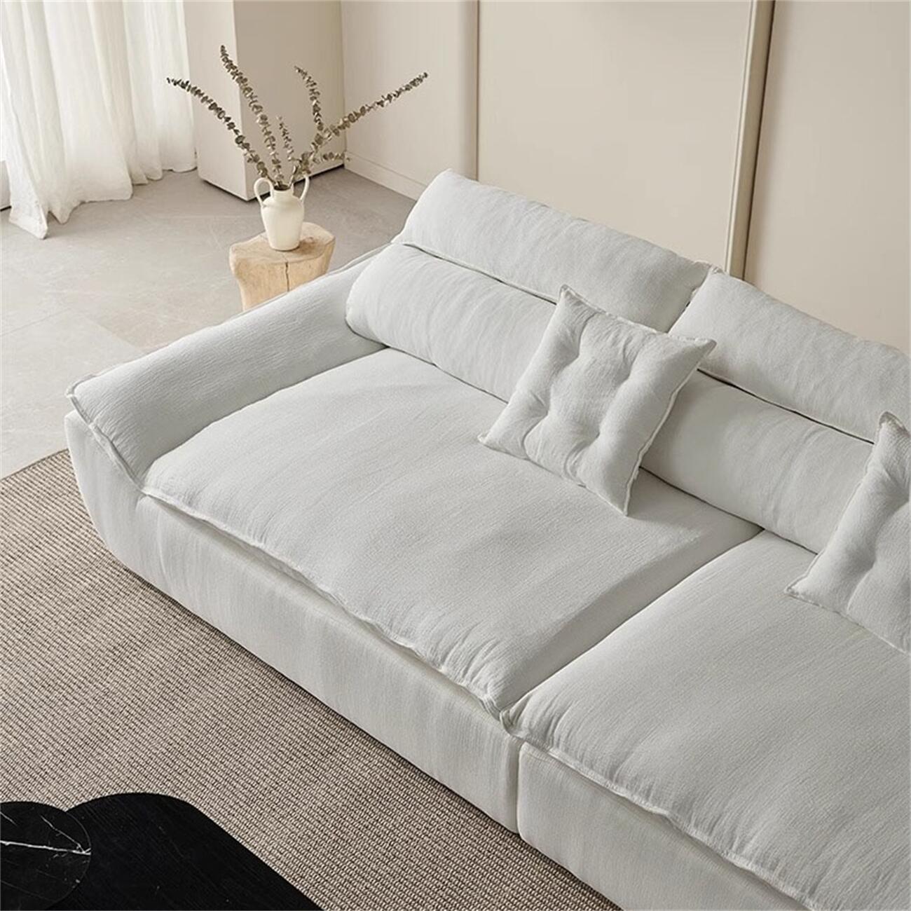 AAF Furniture Light Luxury Linen Cotton Fabric Cloud Shaped Sofa set for Livingroom