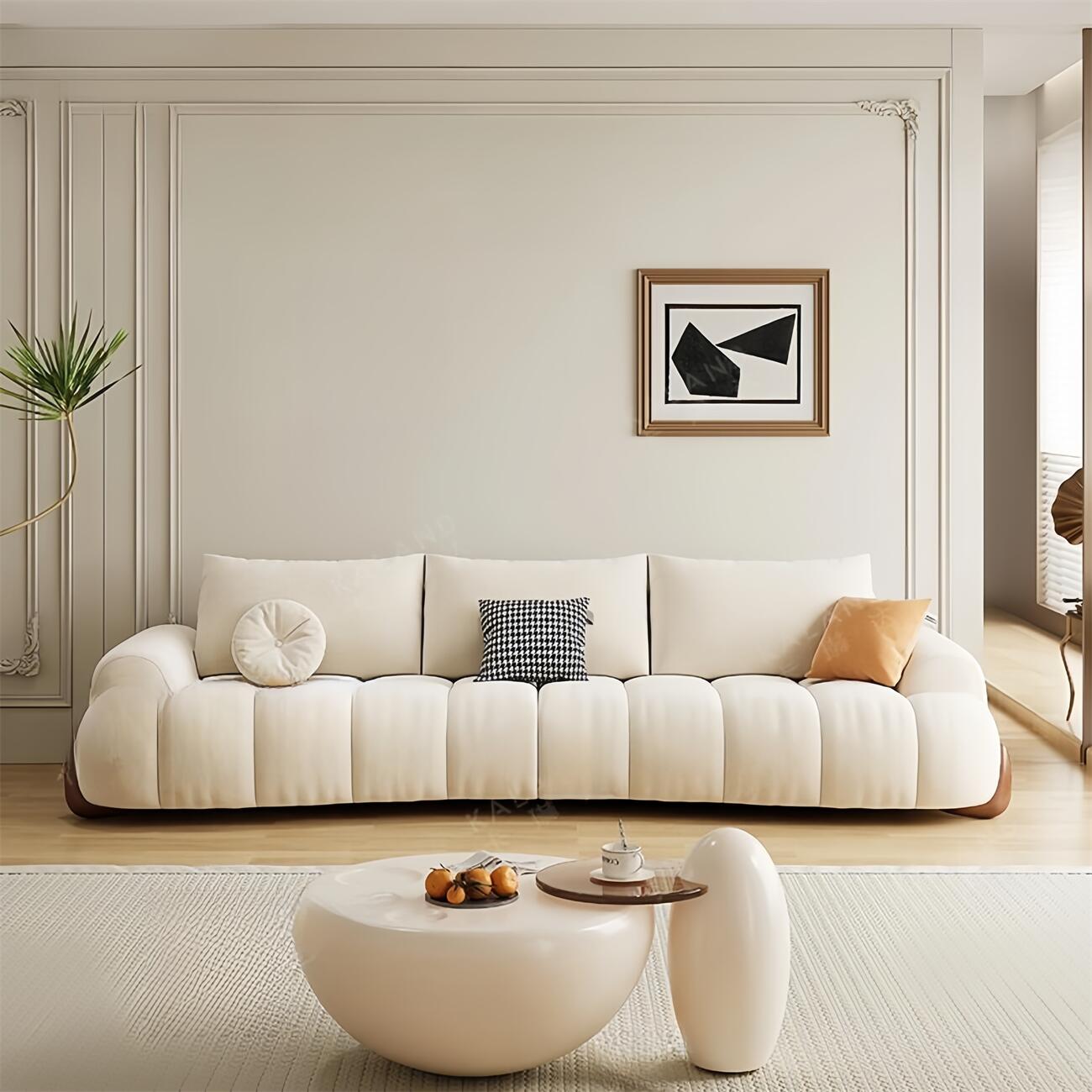 AAF Furniture Light Luxury Fabric Cloud Shaped Sofa set for Livingroom