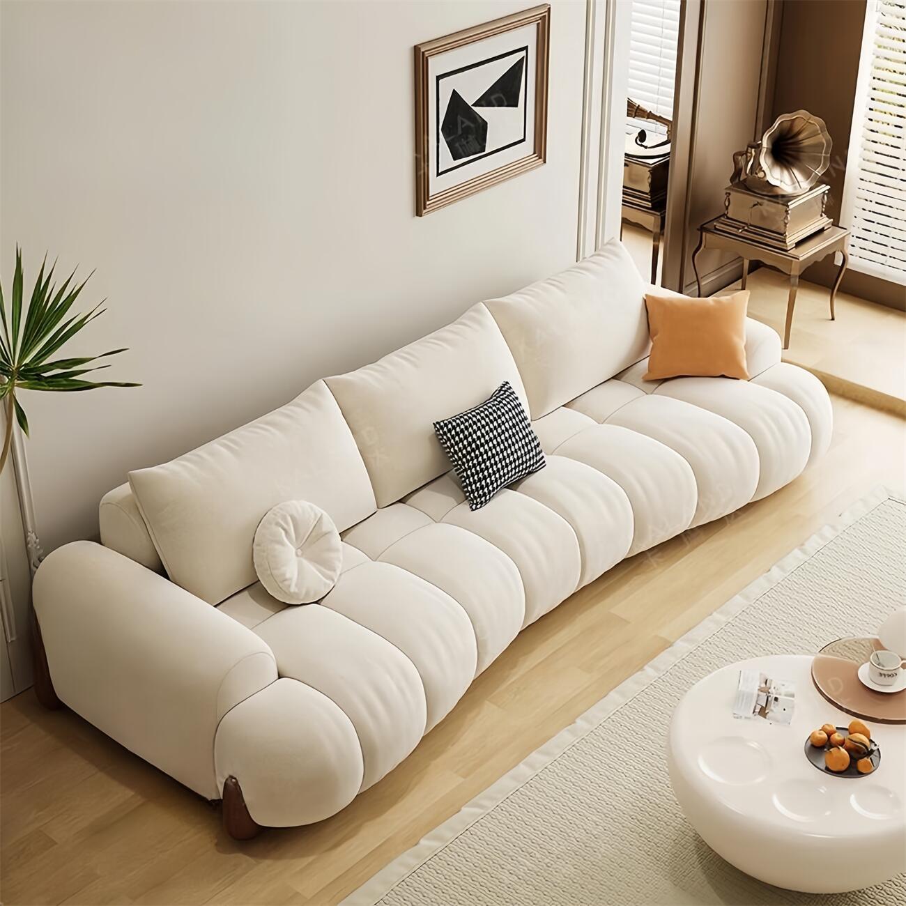 AAF Furniture Light Luxury Fabric Cloud Shaped Sofa set for Livingroom