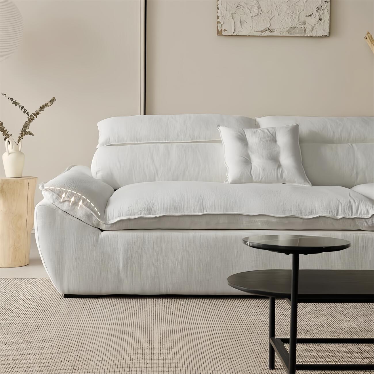 AAF Furniture Light Luxury Linen Cotton Fabric Cloud Shaped Sofa set for Livingroom