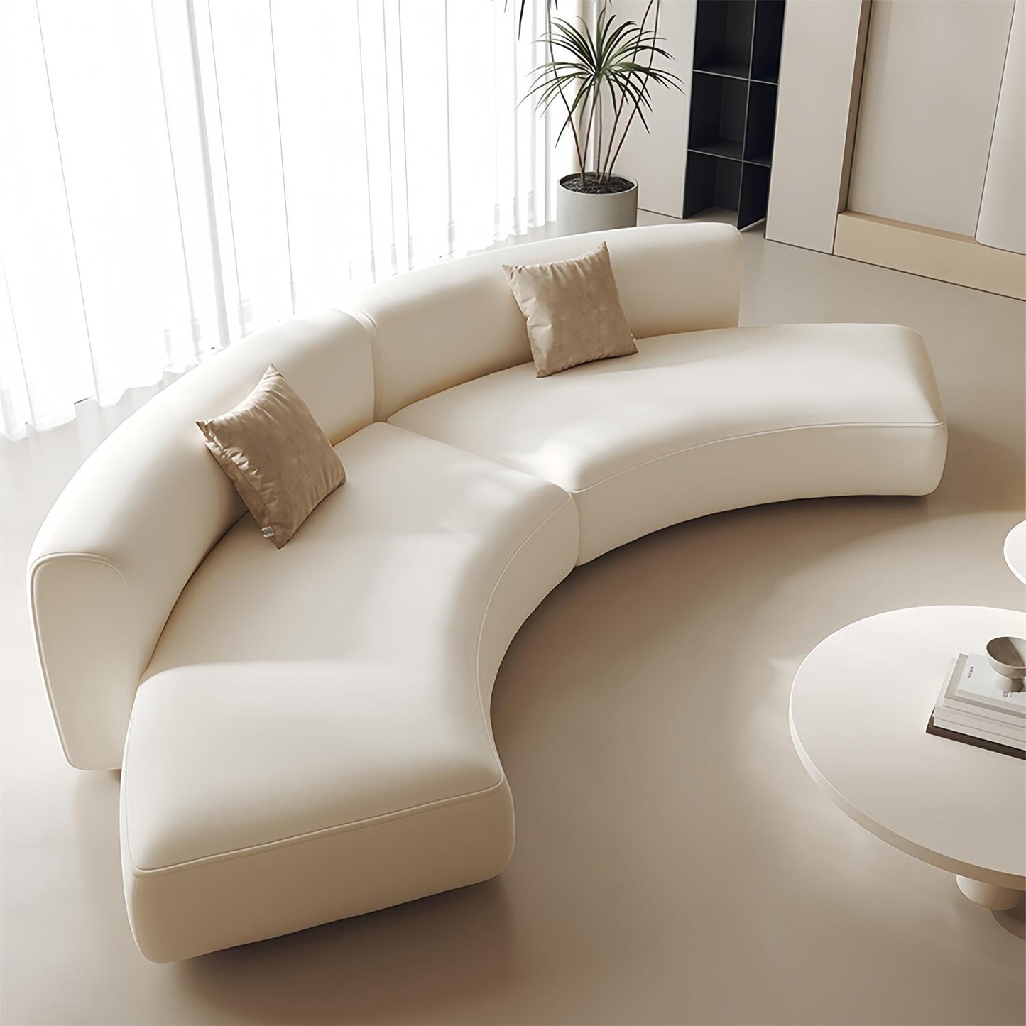 AAF Furniture Light Luxury Linen Cotton Fabric Cloud Shaped Sofa set for Livingroom