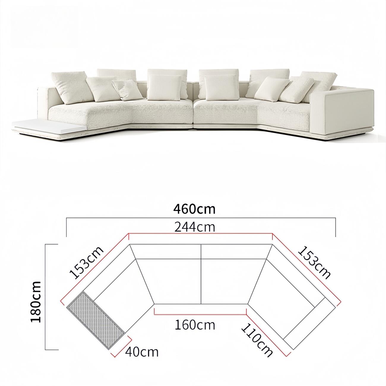 AAF Furniture Light Luxury Linen Cotton Fabric Cloud Shaped Sofa set for Livingroom