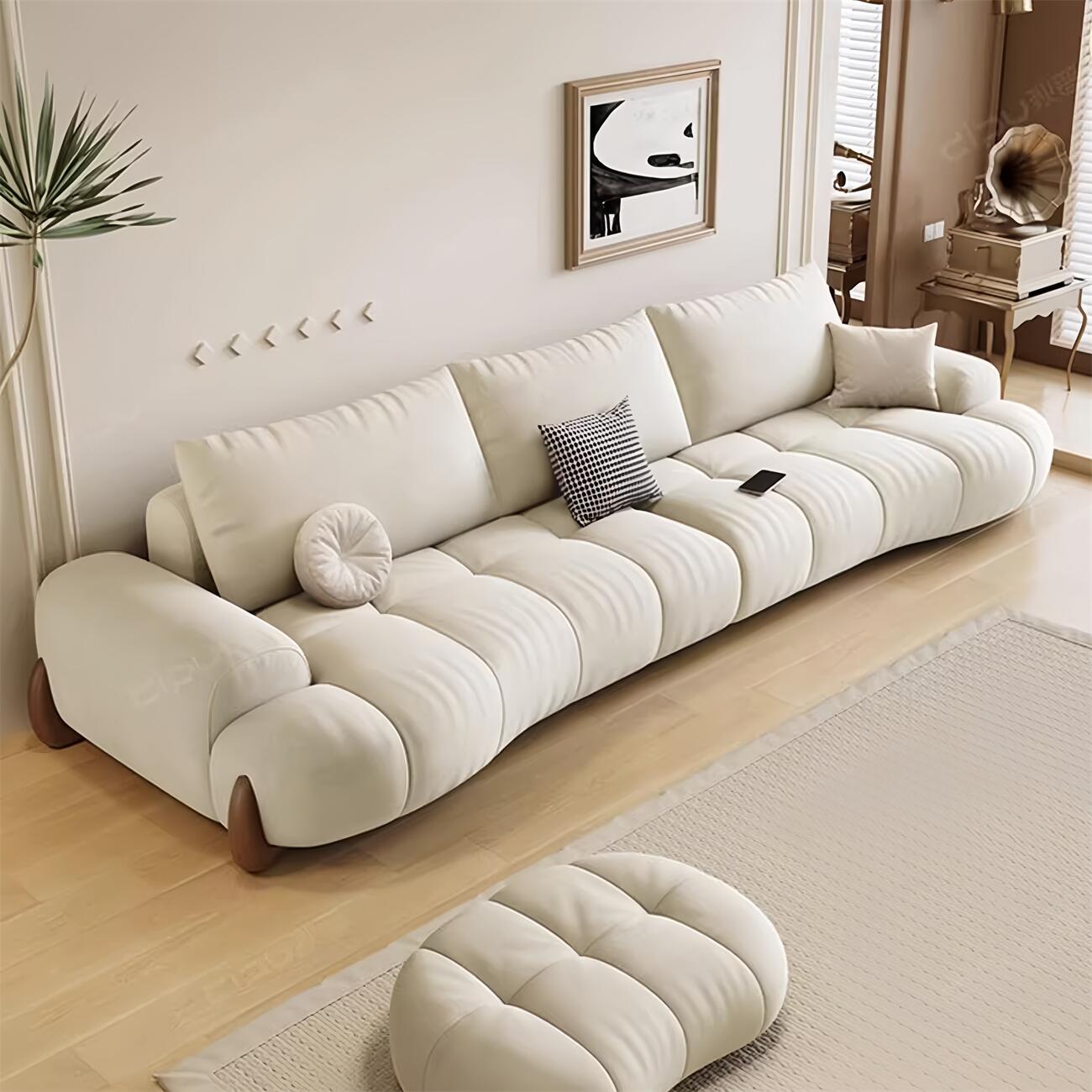 AAF Furniture Light Luxury Fabric Cloud Shaped Sofa set for Livingroom