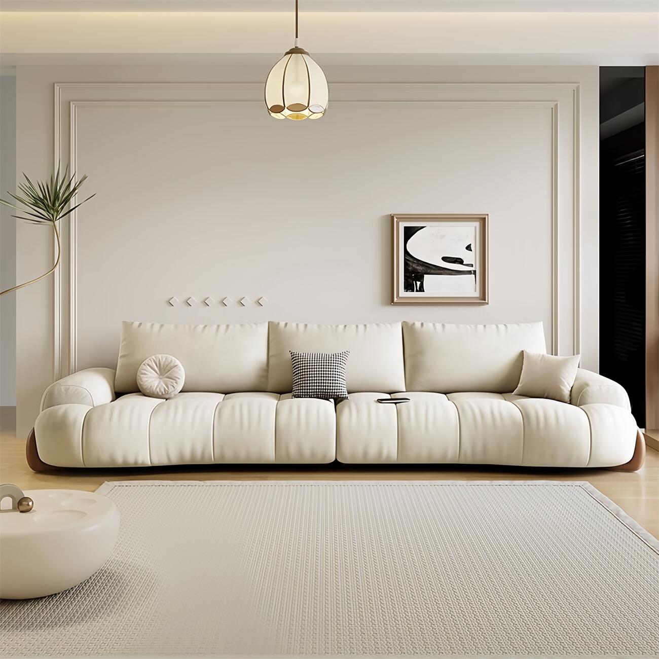 AAF Furniture Light Luxury Fabric Cloud Shaped Sofa set for Livingroom