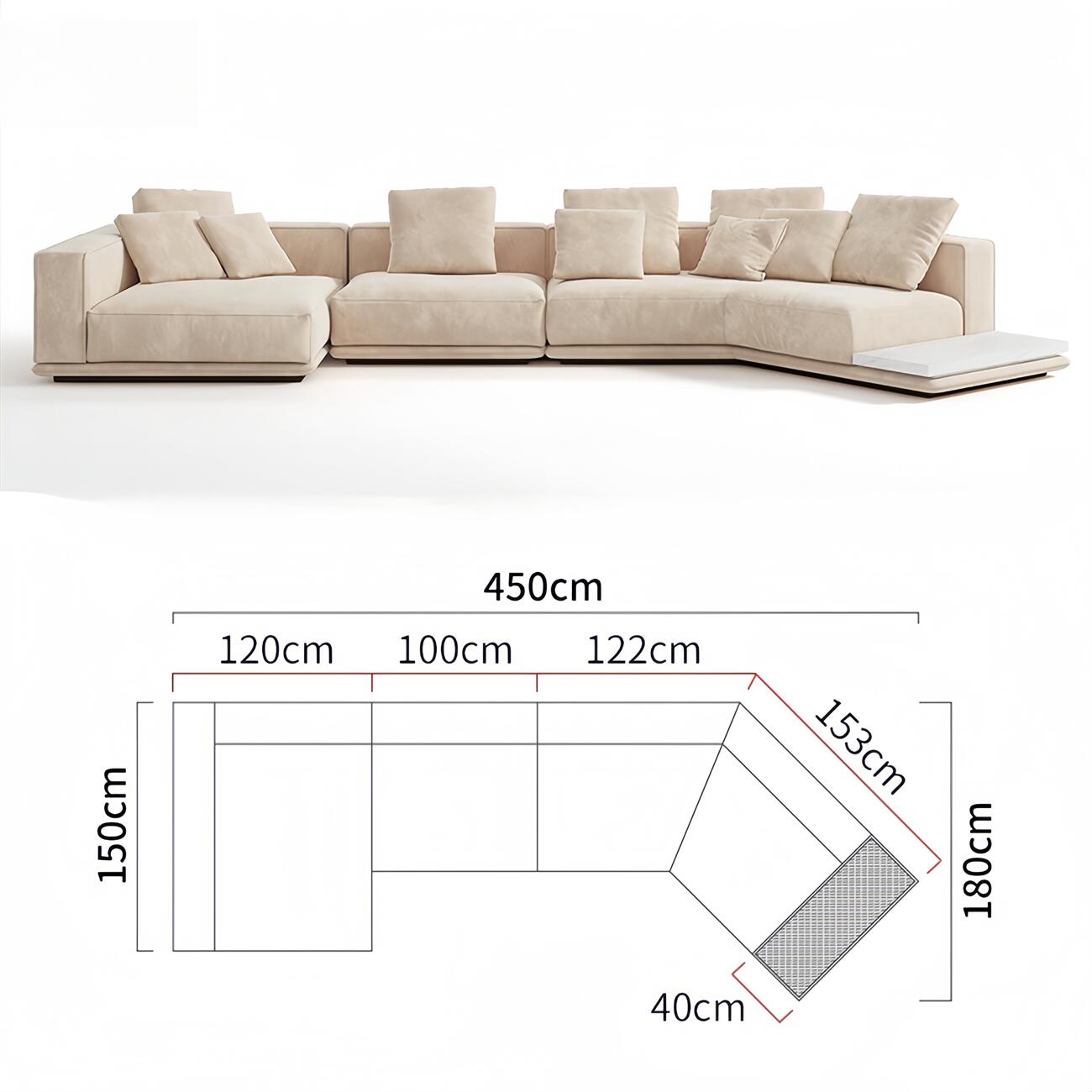 AAF Furniture Light Luxury Linen Cotton Fabric Cloud Shaped Sofa set for Livingroom