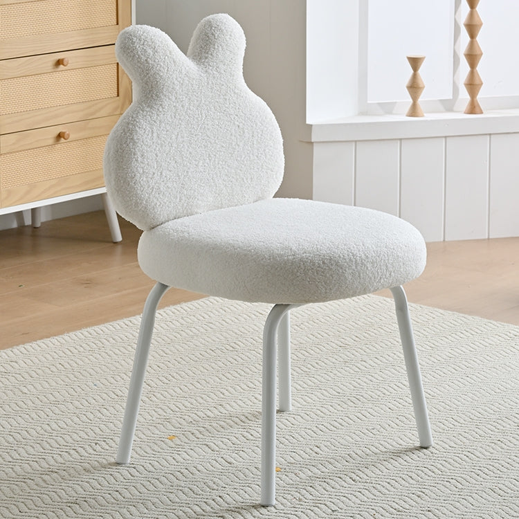 AAF Furniture Plush White Rabbit Shaped Accent Armchair for Living Room