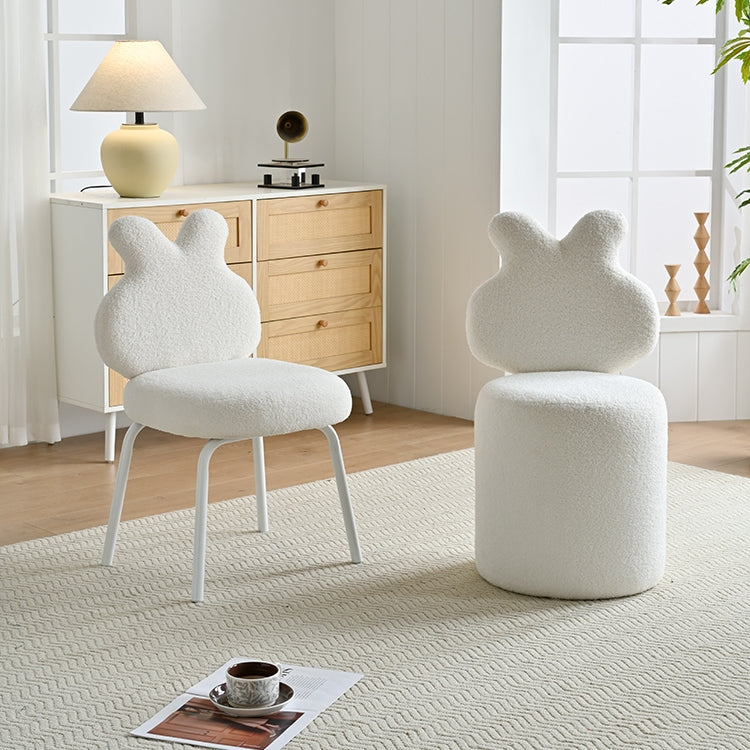 AAF Furniture Plush White Rabbit Shaped Accent Armchair for Living Room