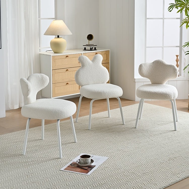 AAF Furniture Plush White Rabbit Shaped Accent Armchair for Living Room